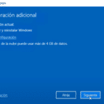 configuracion adicional reinstalacion windows 10