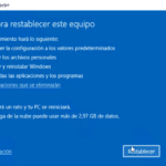 listo restablecer windows 10