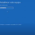 restablecer seleccionar usuario