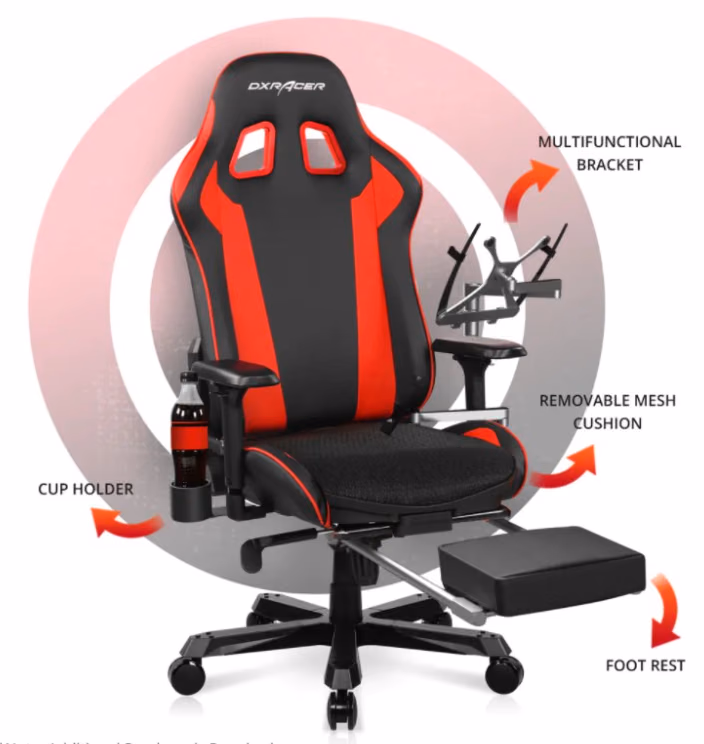 dxracer con accesorios