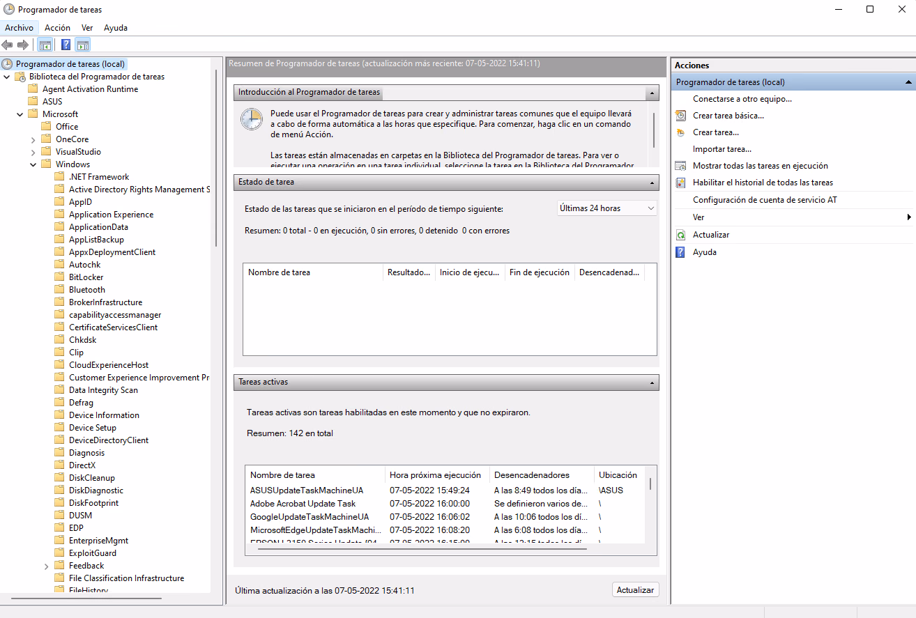 programador de tareas windows 10