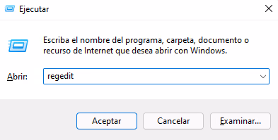 ingresar al editor de registros
