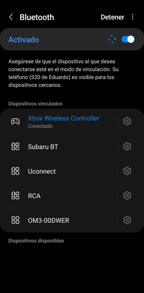 Bluetooth vinculado con xbox wiriles controller