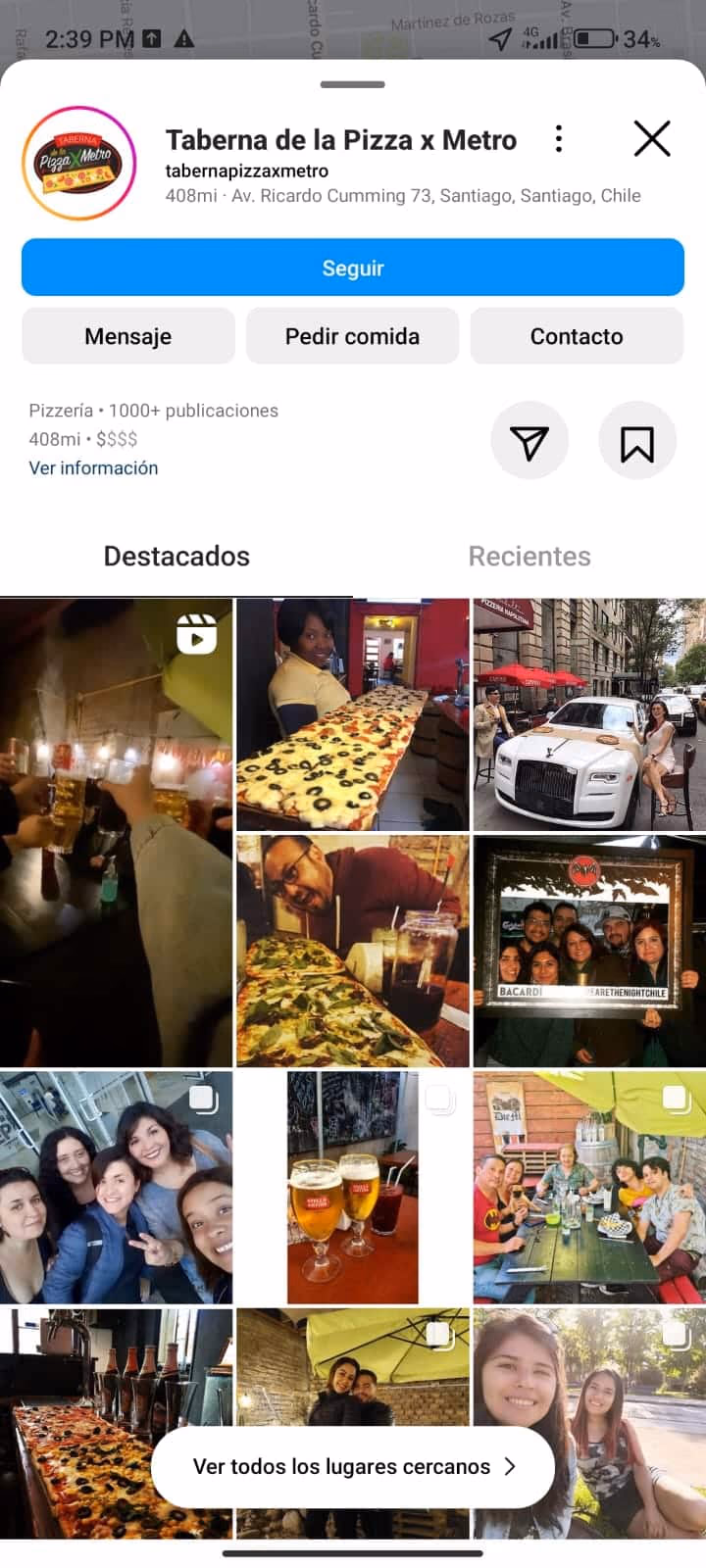 instagram map restaurantes
