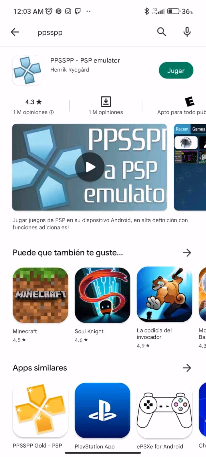 El mejor emulador de PSP de Android