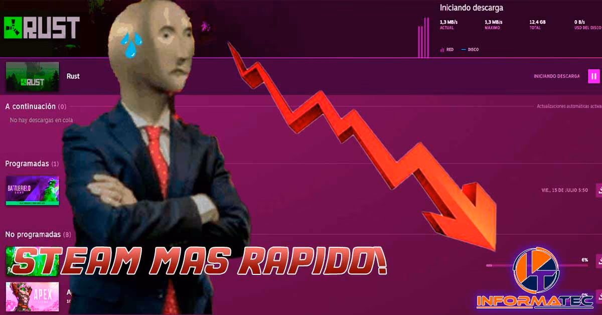 steam descargue más rápido