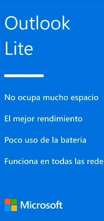 Requisitos de sistema de Outlook lite