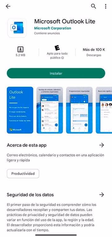 ¿Outlook lite Cuando estará disponible en chile? si