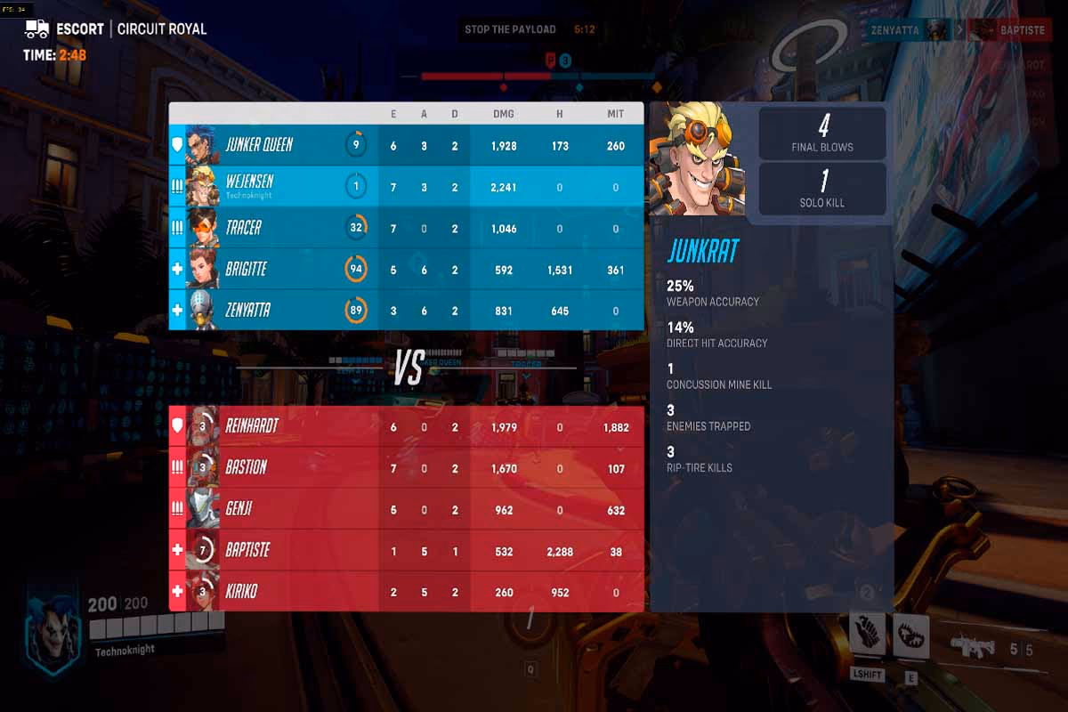 Interfaz de partida Overwatch 2