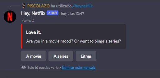 Elige si quieres una serie o película u otra cosa