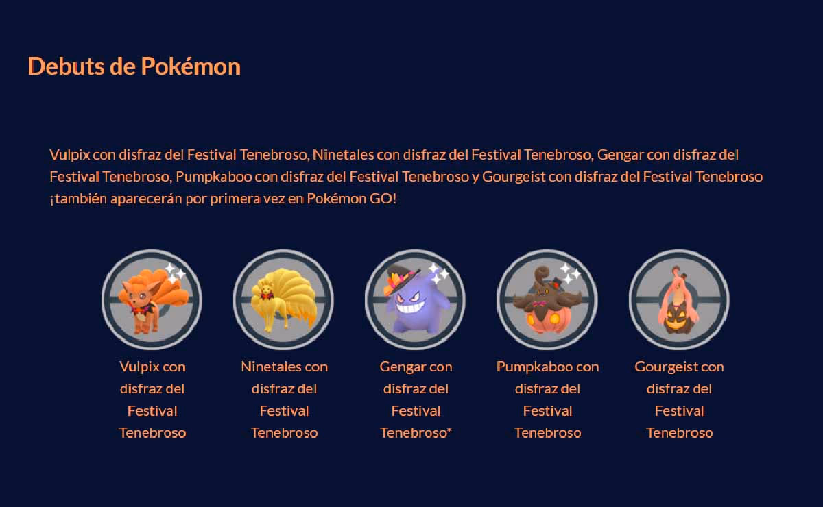 Debuts de Pokémon go Halloween 2022