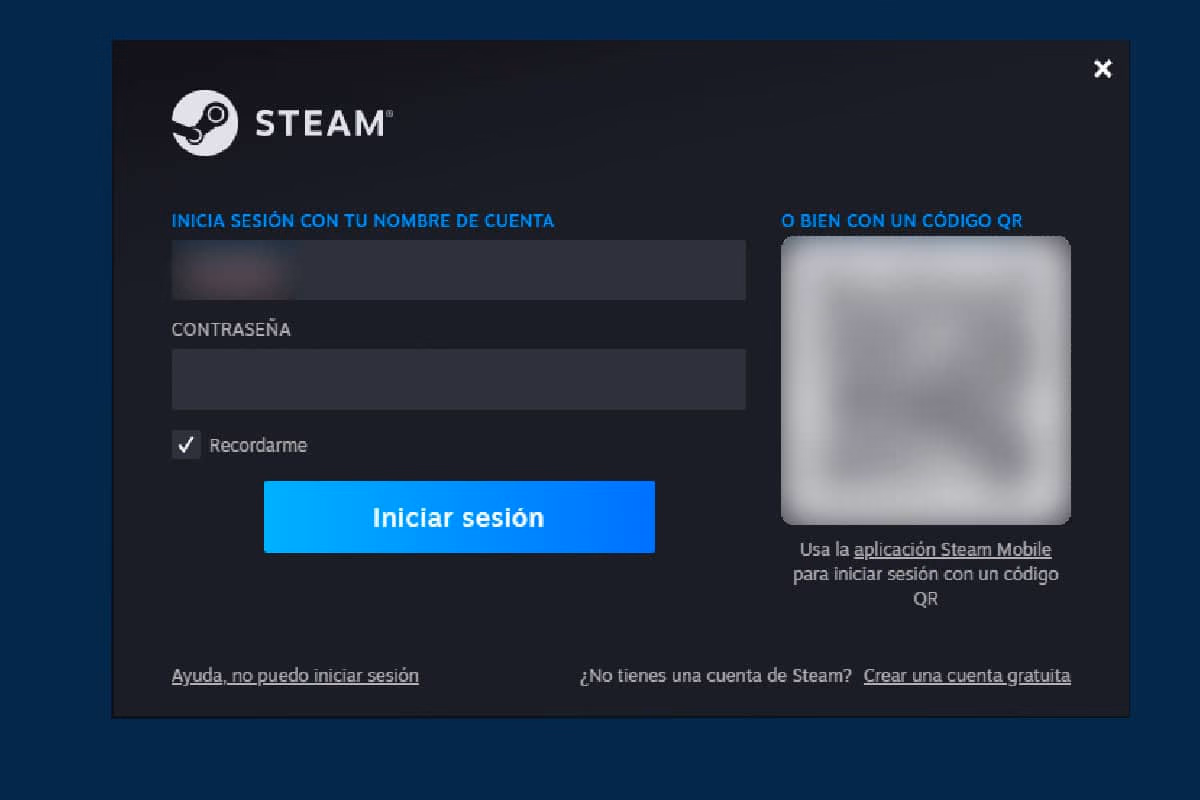 agregar cuenta y escanear código qr de steam