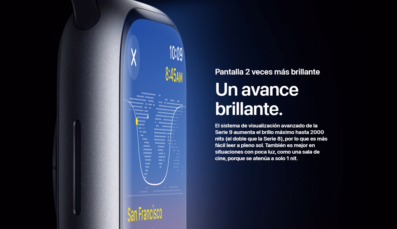 Pantalla del Apple Watch Series 9