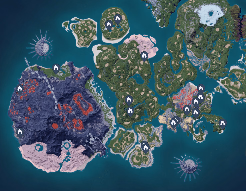 Ubicaciones de las Dungeon de Palworld