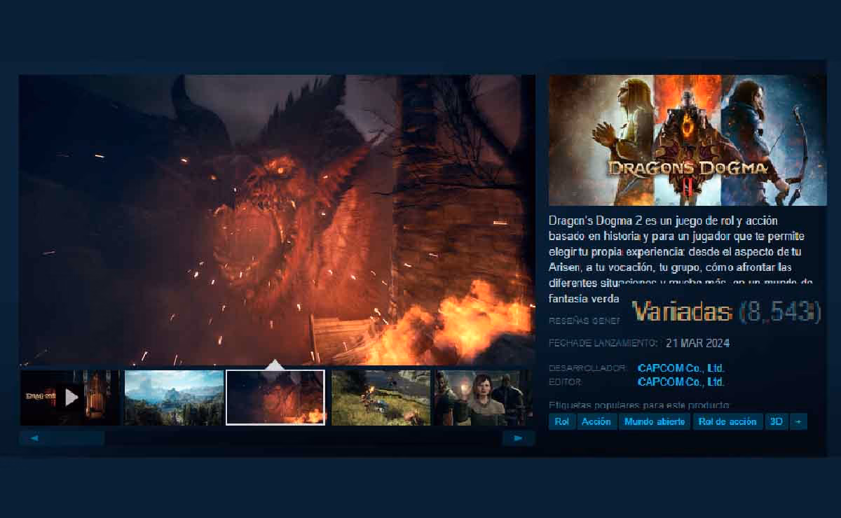 Dragon's Dogma 2 Ya Está Aquí: Jugadores de Steam Reportan Problemas Técnicos y Controversia por Microtransacciones