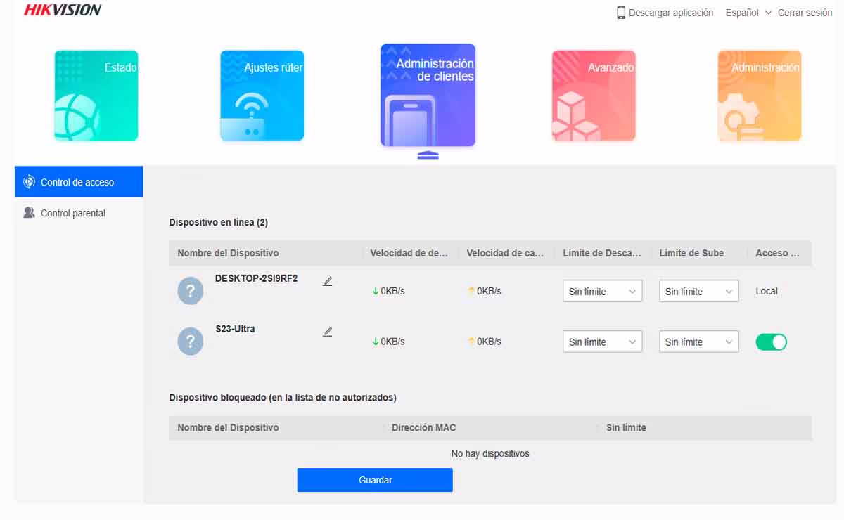 Administración de Dispositivos y Control de Acceso