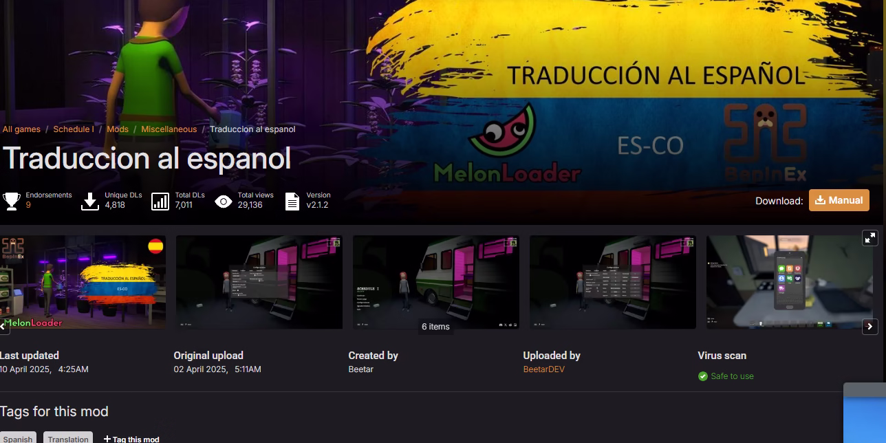 Cómo instalar el mod en español para Schedule I