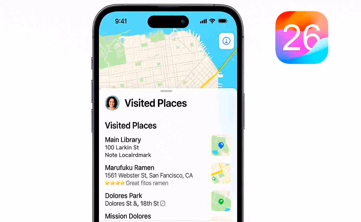 ¿Cómo ver tus lugares visitados con Apple Maps en iOS 26?